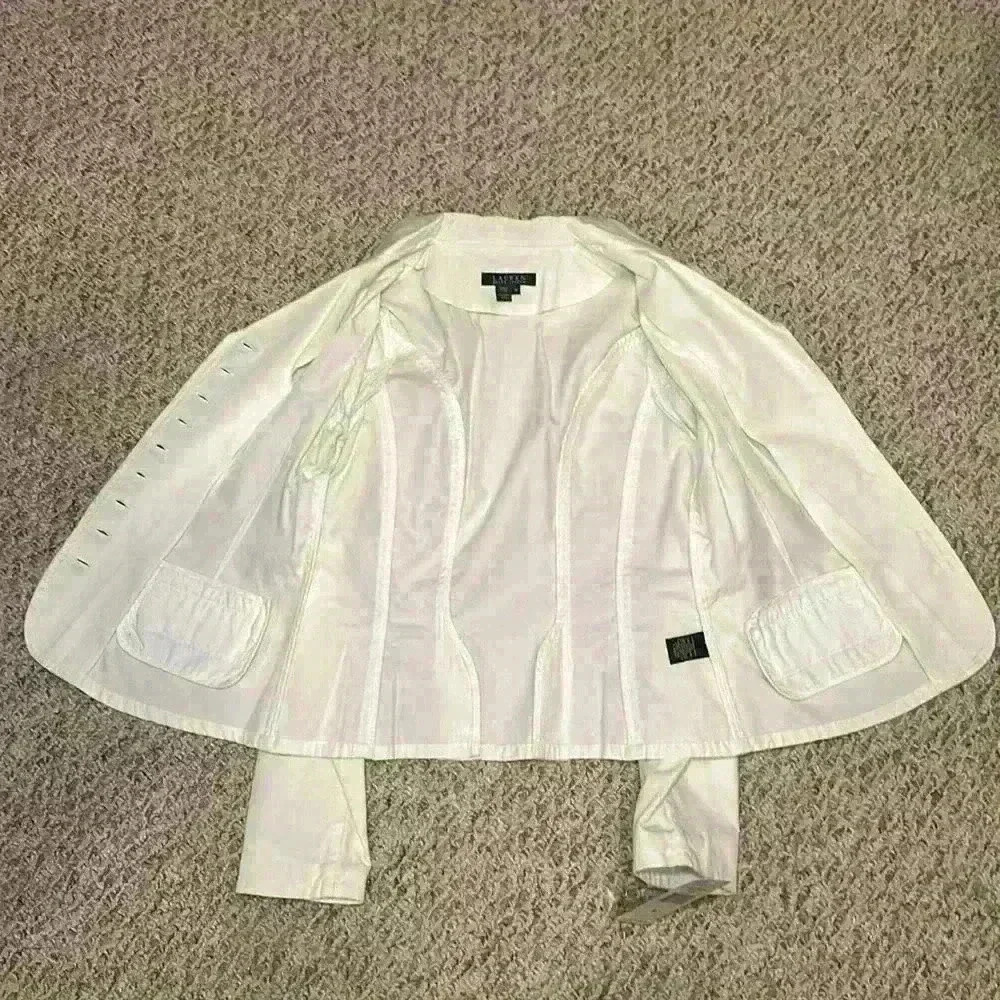 Ralph Lauren NWT Vintage White Cotton Denim Button Up Front Jacket Womens Size M - Picture 10 of 13
